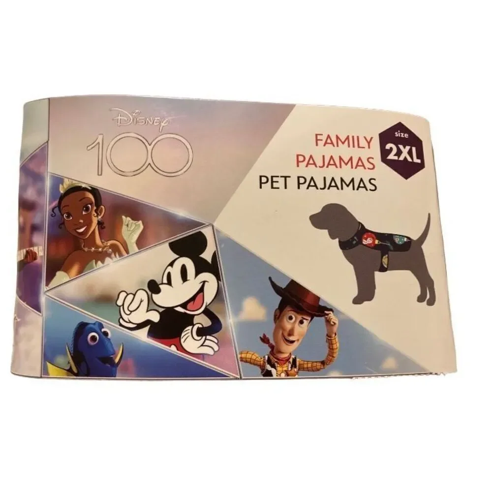 Nwt 2XL Disney Family Dog and Cat Pet Pajamas Winter Christmas